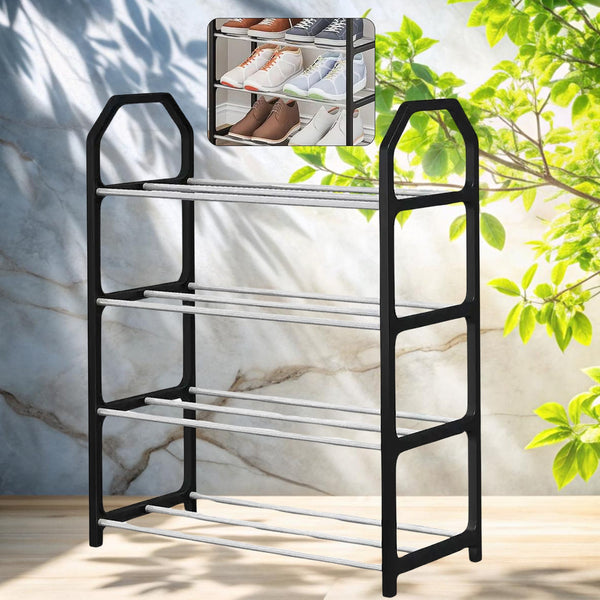 4 Layer Space‑saving Shoes Show Rack Folding Shoe Rack (1 Pc)