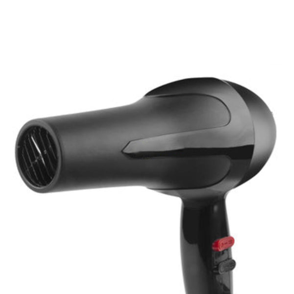 Hair dryer with sleek black design