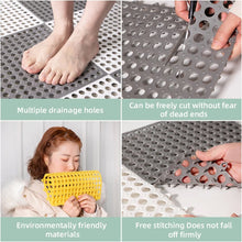 Slip-resistant bath mat for safety.