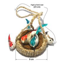 Artificial jute bird's nest, hanging decoration with brown box