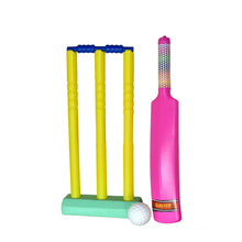 Cricket bat and ball set for children, with vibrant colors