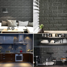 Black vinyl wallpaper tiles.