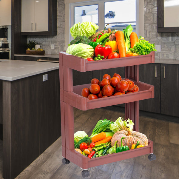 Plastic serving trolley for kitchen and bar use