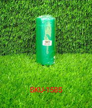 Compact biodegradable green garbage bags for responsible disposal.