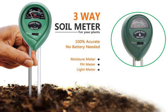 Soil moisture tester with pH and light measurement.