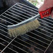 Metal cleaner hand brush with stainless steel.