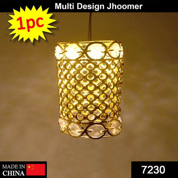 Diamond jhoomer with mixed 2-line design.