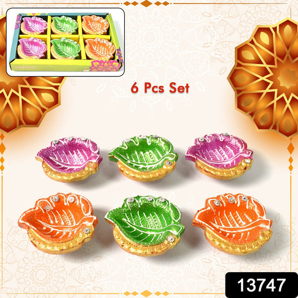 Rangoli Pattern Clay Diyas