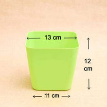 Green square flower pots for gardening